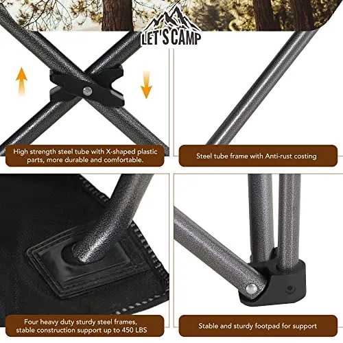 ALPHA CAMP Folding Camping Chair Oversized Heavy Duty Padding