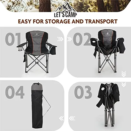 ALPHA CAMP Folding Camping Chair Oversized Heavy Duty Padding