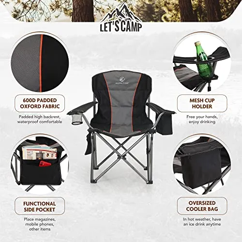 ALPHA CAMP Folding Camping Chair Oversized Heavy Duty Padding