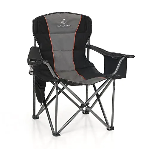 ALPHA CAMP Folding Camping Chair Oversized Heavy Duty Padding