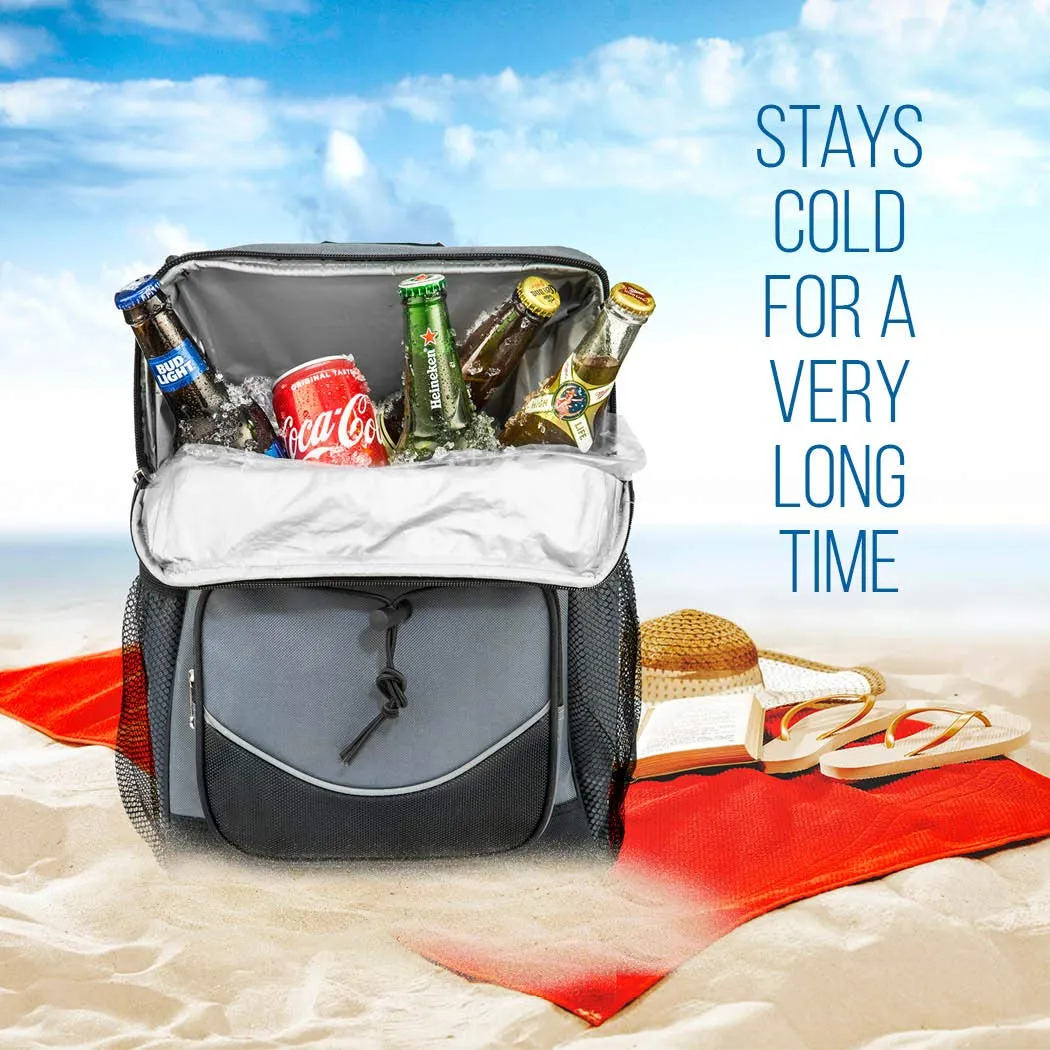 Backpack Cooler Backpack Insulated, Hiking Backpack Coolers, Travel Backpack Great Soft Cooler Bag for Backpacking, Camping, Picking Bag, Beach Bag, Lunch Bag for Women and Men, Holds 20 cans Gray