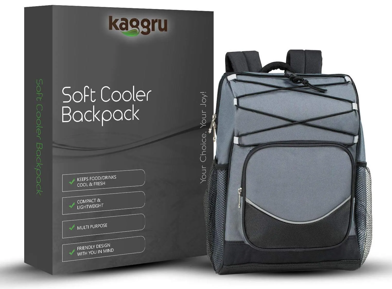 Backpack Cooler Backpack Insulated, Hiking Backpack Coolers, Travel Backpack Great Soft Cooler Bag for Backpacking, Camping, Picking Bag, Beach Bag, Lunch Bag for Women and Men, Holds 20 cans Gray