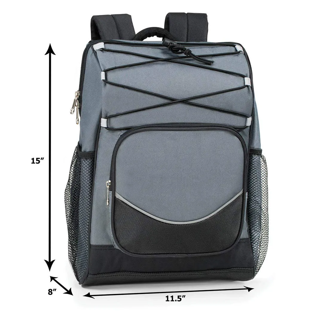 Backpack Cooler Backpack Insulated, Hiking Backpack Coolers, Travel Backpack Great Soft Cooler Bag for Backpacking, Camping, Picking Bag, Beach Bag, Lunch Bag for Women and Men, Holds 20 cans Gray