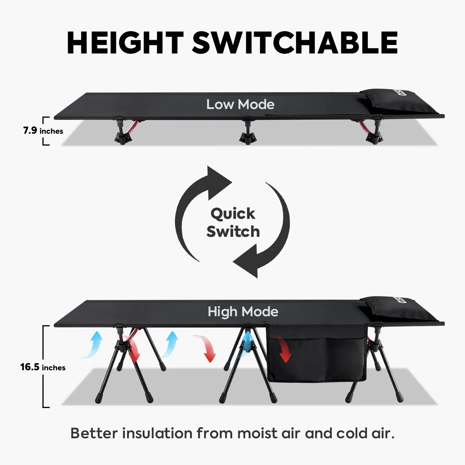 Camping Cot for Adults Supports 400 Lbs (Enhanced Model)  | ICECO