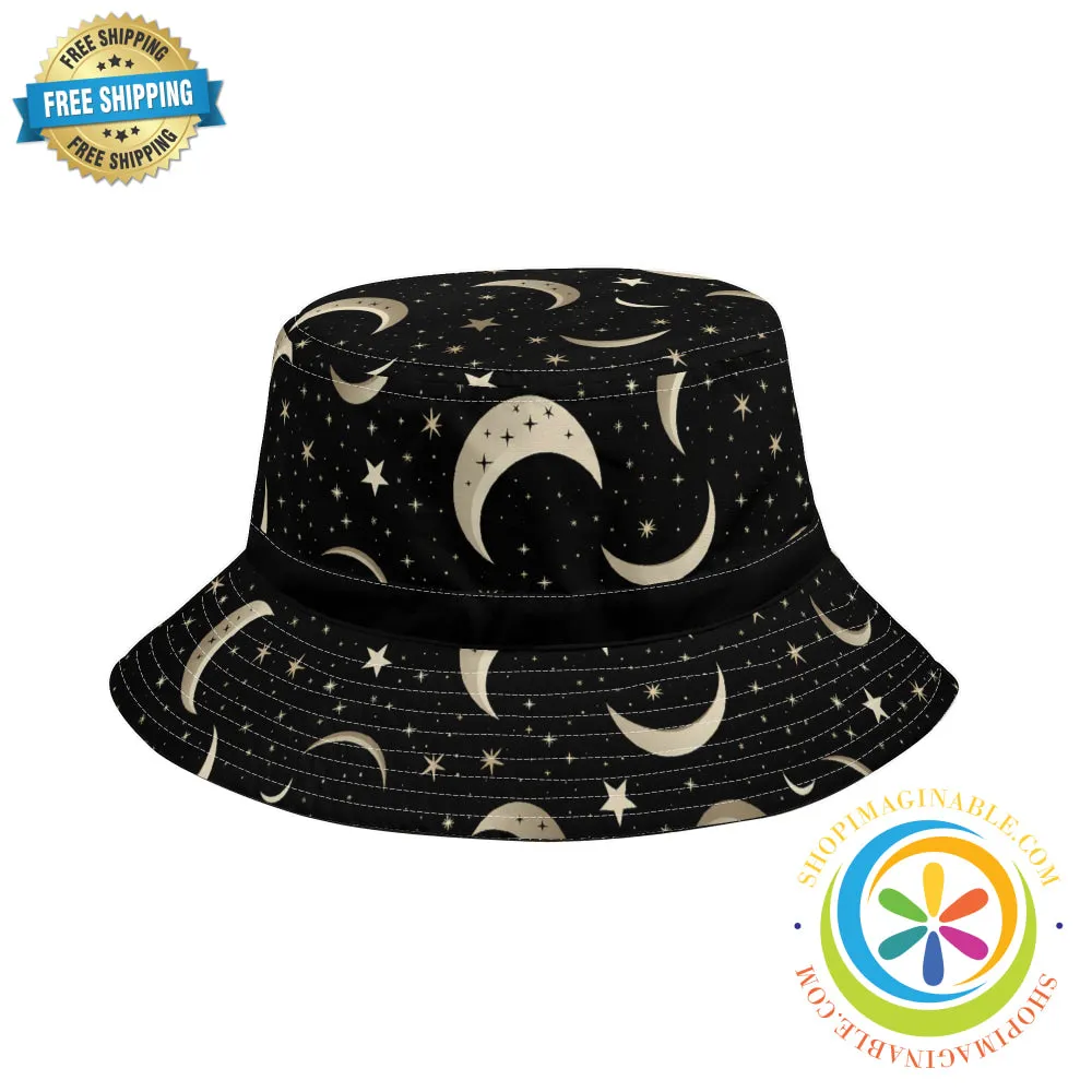Celestial Moon & Stars Bucket Hat