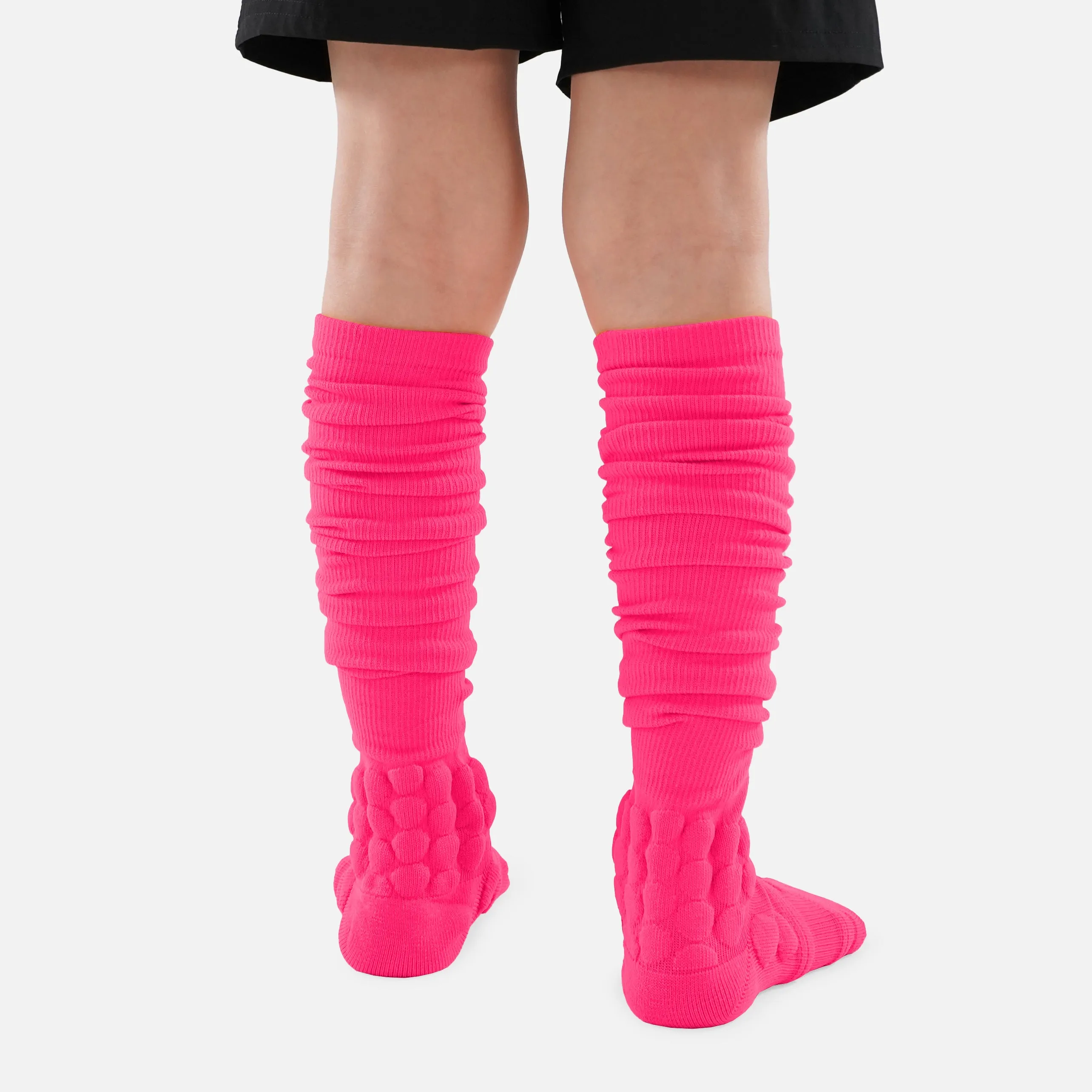 Hue Pink Football Padded Long Kids Socks