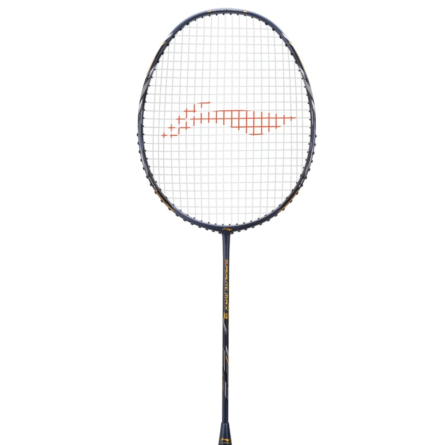 Li-Ning G-Force Superlite Max 9 Strung Badminton Racquet, Dark Grey/Black
