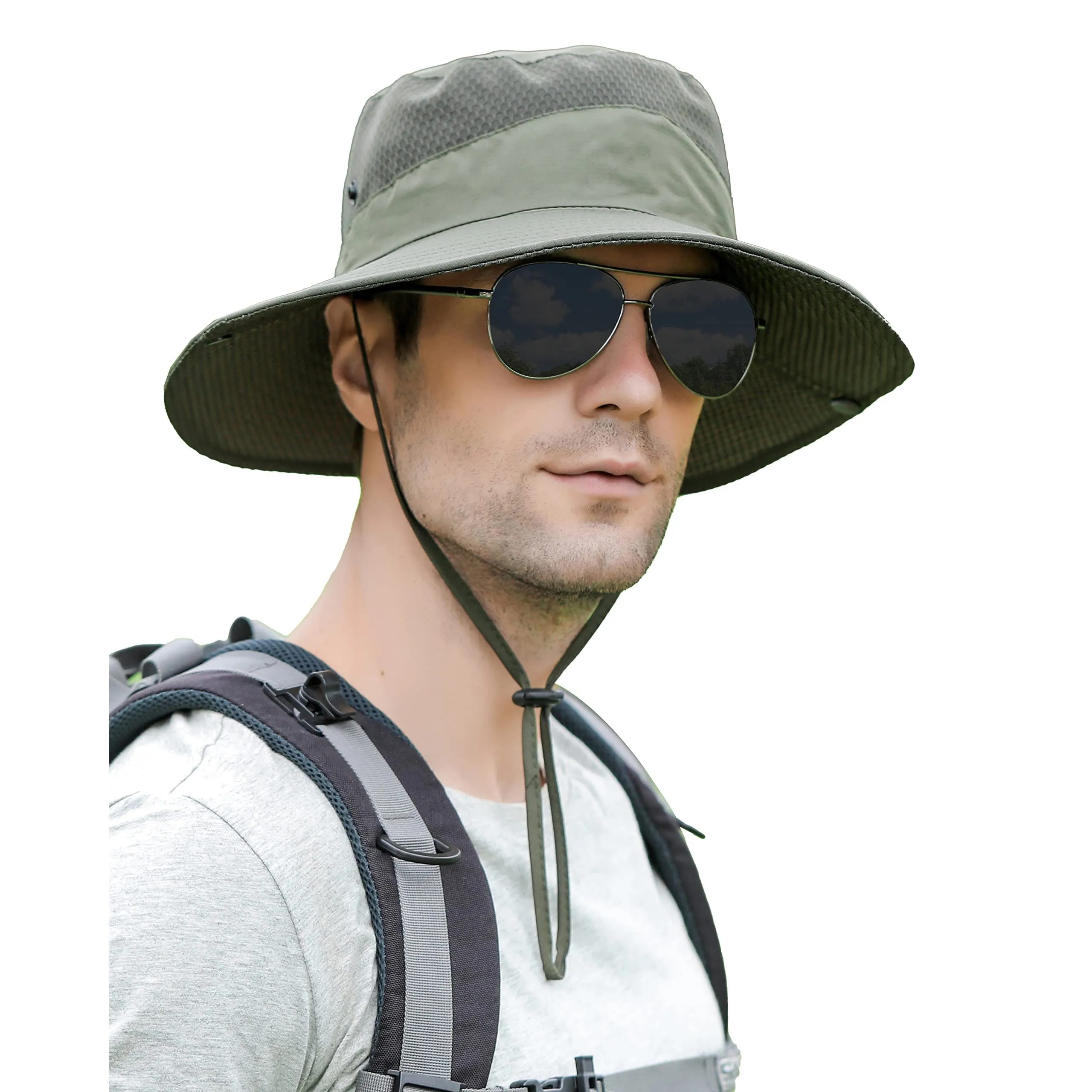 Mens UPF 50  Fishing Hat Sun Hat