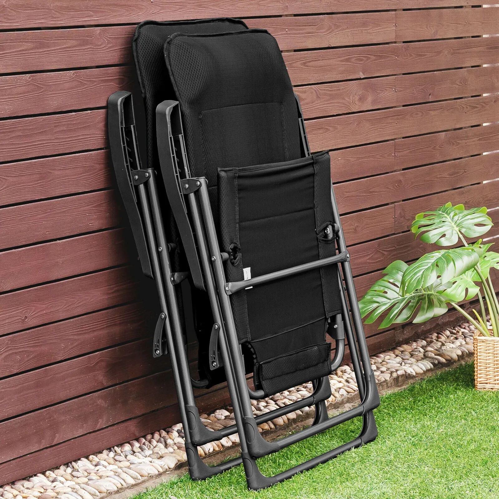 NNECW Set of 2 Patio Dining Chairs with Adjustable Backrest