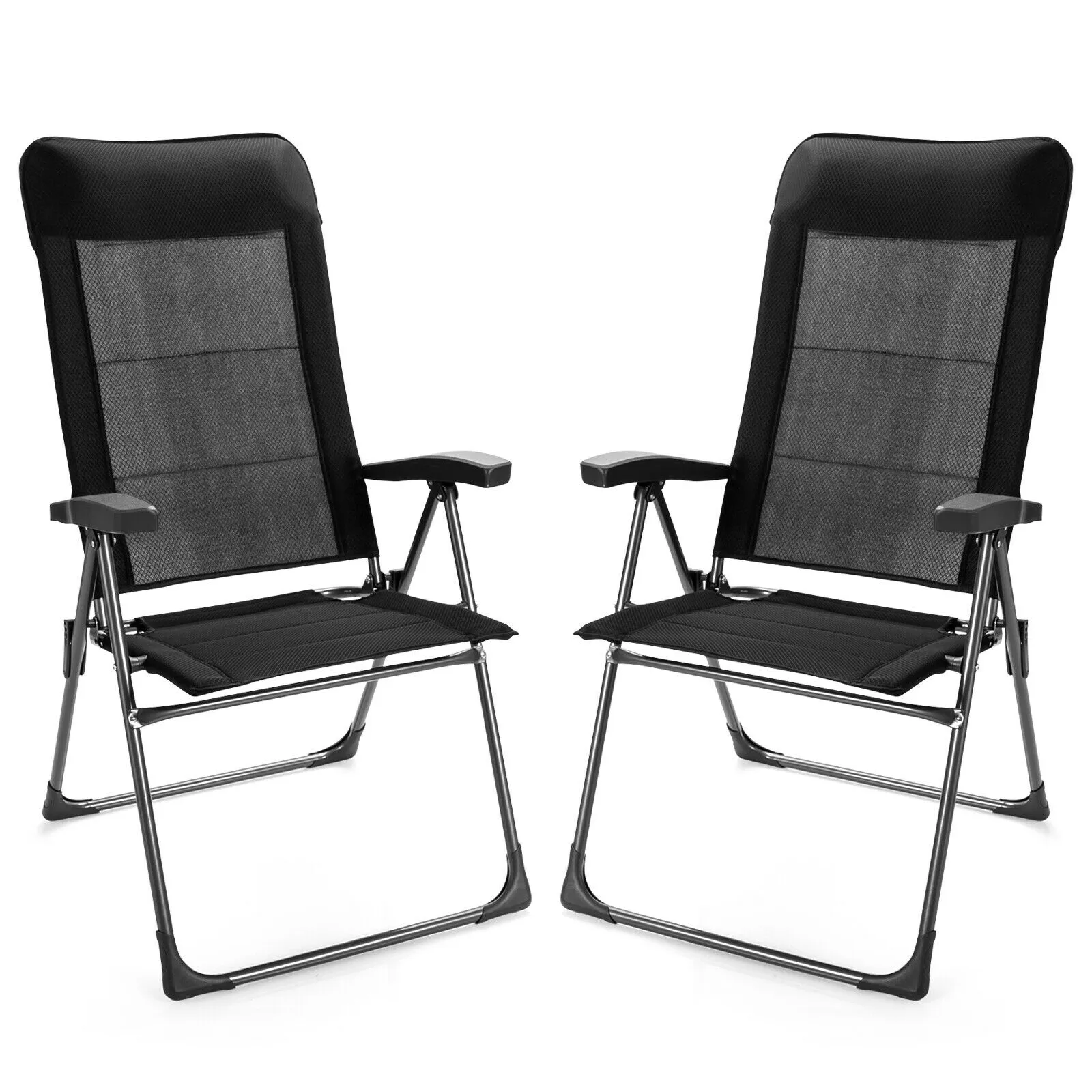 NNECW Set of 2 Patio Dining Chairs with Adjustable Backrest