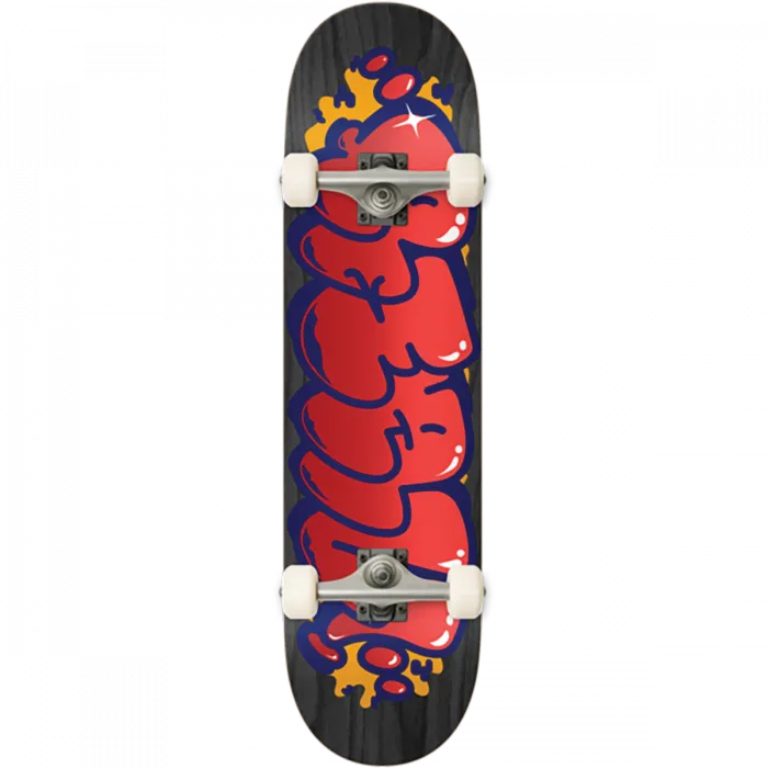 Real Bubble Letter Complete Skateboard Black Stain 8.0