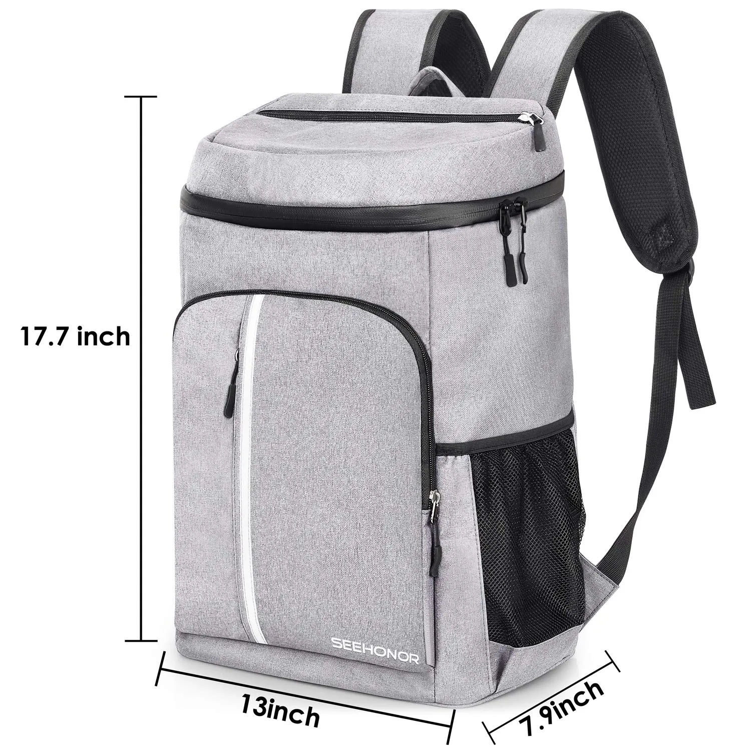 SEEHONOR Insulated Cooler Backpack Leakproof Soft Cooler Bag Lightweight Backpack Cooler for Lunch Picnic Hiking Camping Beach Park Day Trips, 30 Cans
