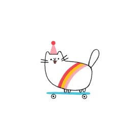 Skateboard Kitty Tattoo - Set of 2
