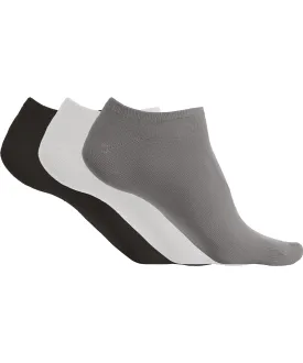 Storm Grey/White/Black - Microfibre sneaker socks (3 pairs per pack)
