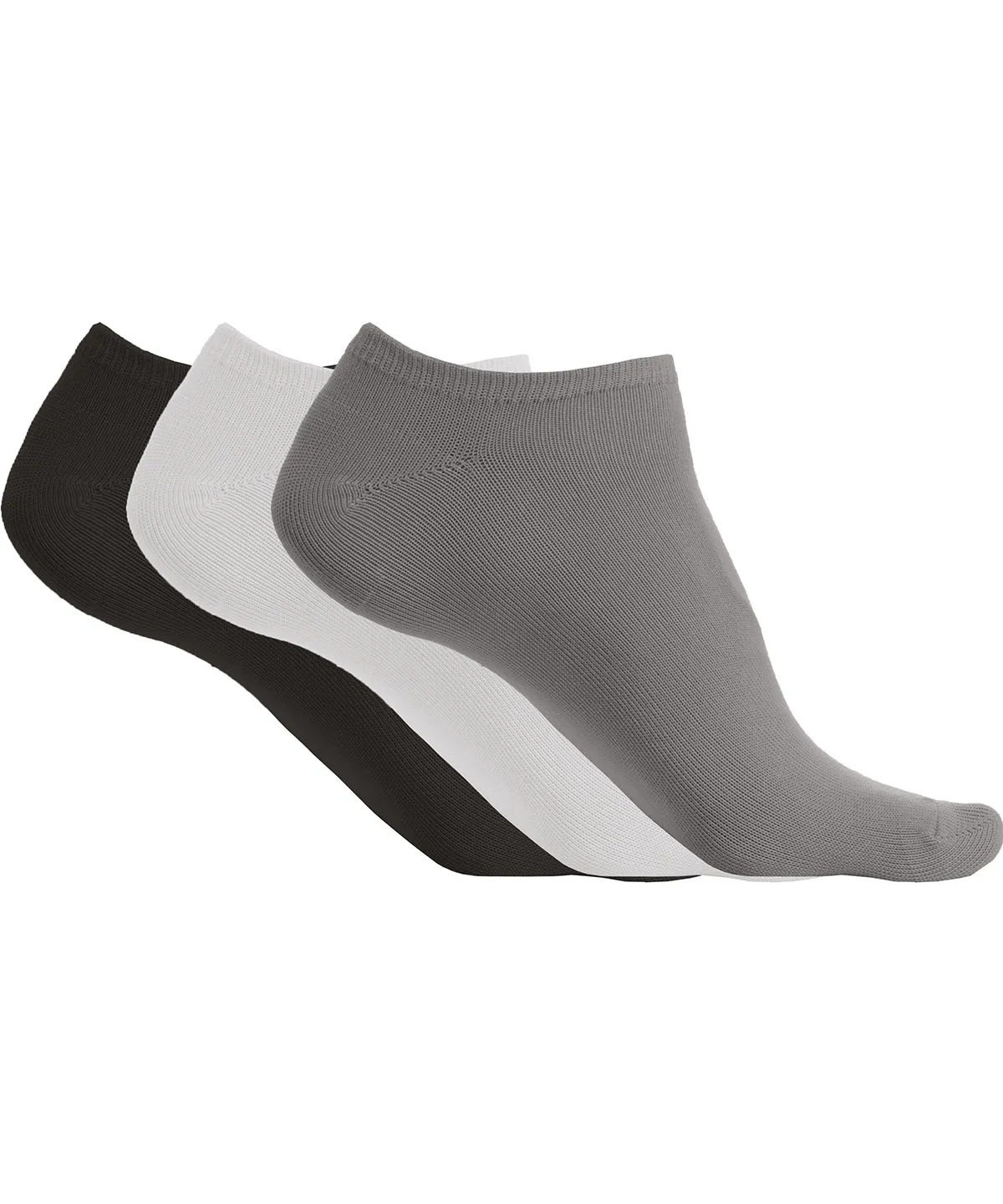 Storm Grey/White/Black - Microfibre sneaker socks (3 pairs per pack)