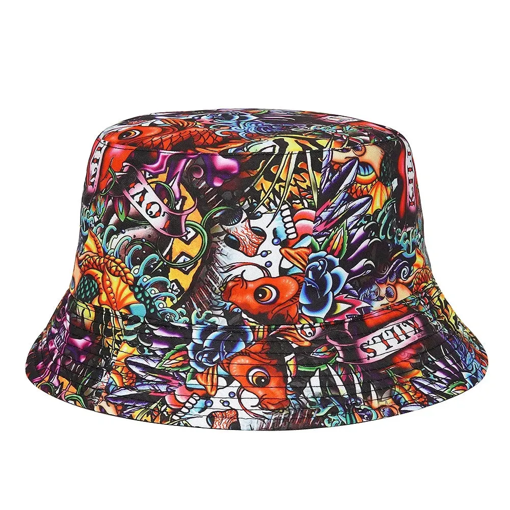 Unisex Double-Sided Summer Sun Protection Bucket Hat – Hip Hop Style Reversible Fisherman Hat for Casual Outdoor Adventures