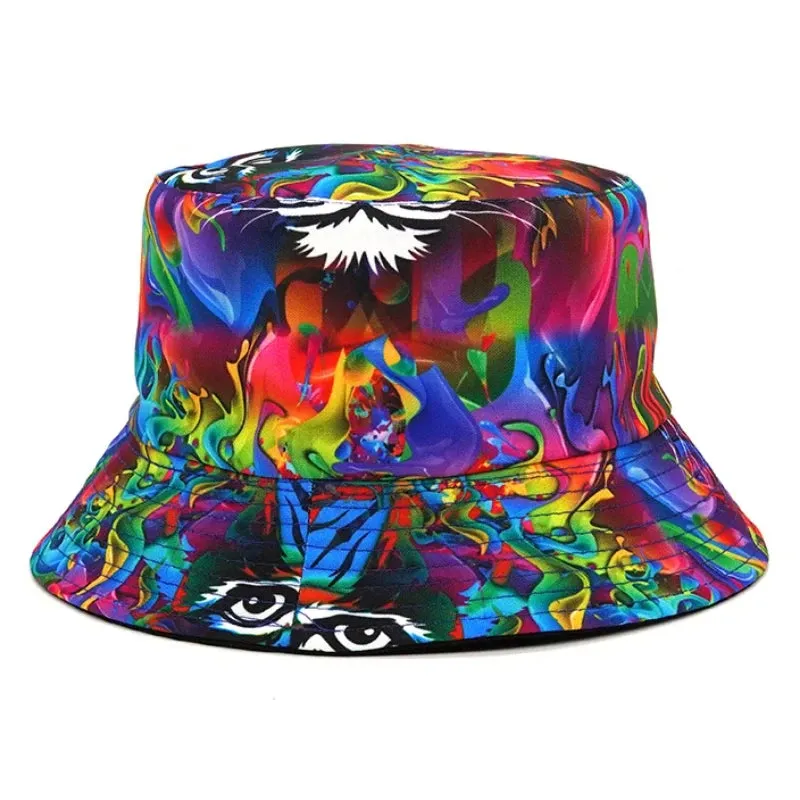 Unisex Double-Sided Summer Sun Protection Bucket Hat – Hip Hop Style Reversible Fisherman Hat for Casual Outdoor Adventures