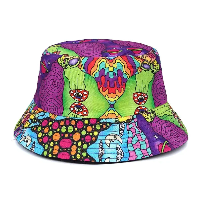 Unisex Double-Sided Summer Sun Protection Bucket Hat – Hip Hop Style Reversible Fisherman Hat for Casual Outdoor Adventures