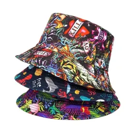 Unisex Double-Sided Summer Sun Protection Bucket Hat – Hip Hop Style Reversible Fisherman Hat for Casual Outdoor Adventures