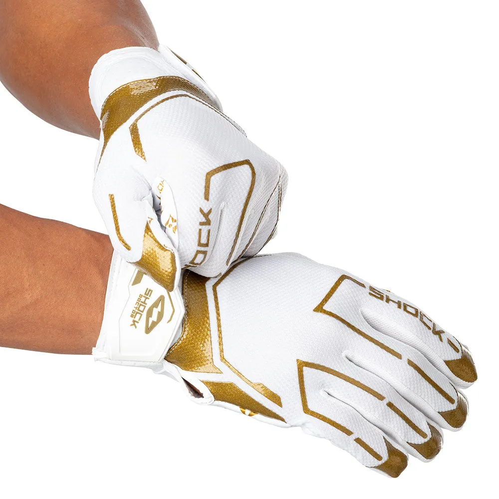 White/Gold Lux Showtime Receiver Gloves